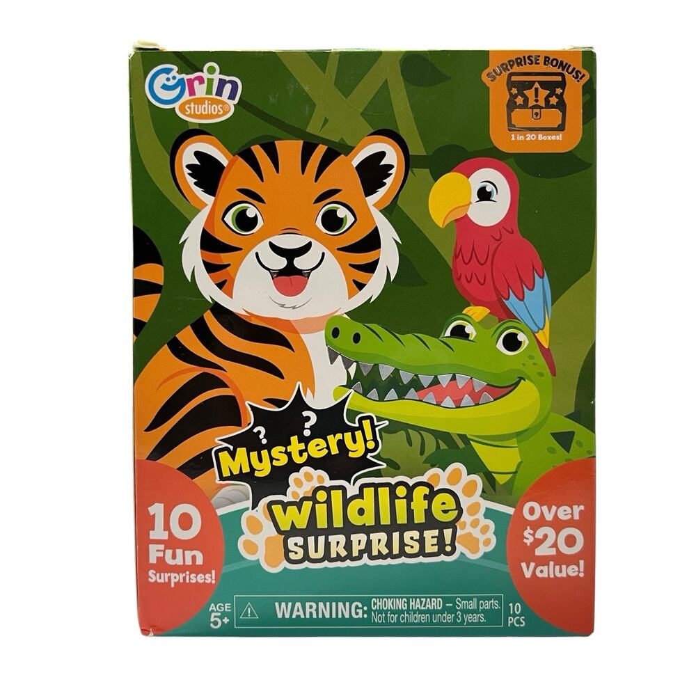 NEW Grin Studios Wildlife Surprise Mystery Box 10 Fun Surprises CHRISTMAS GIFT